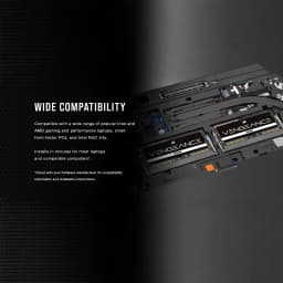 Corsair Vengeance DDR5 48GB SODIMM, compatibilidad: dos módulos instalados en ranuras de portátil abierto