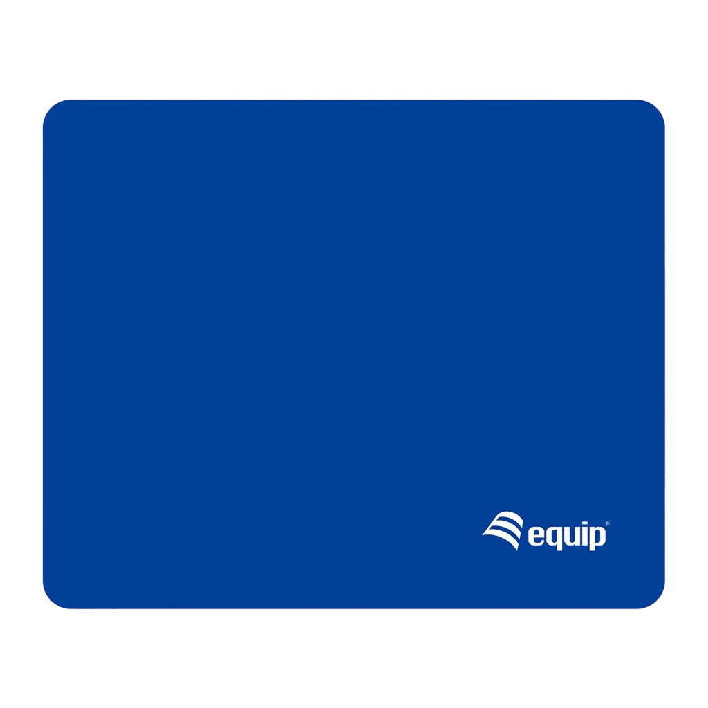 Equip Alfombrilla 245012 azul, vista frontal: superficie lisa azul uniforme con logo Equip en esquina inferior derecha