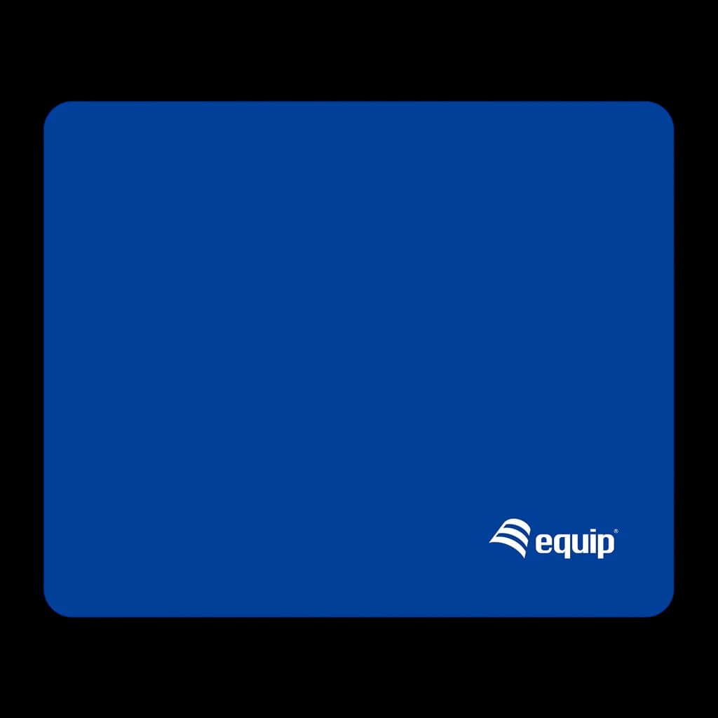 Equip Tapete de rato 245012 azul, vista frontal: superfície lisa azul uniforme com logótipo Equip no canto inferior direito