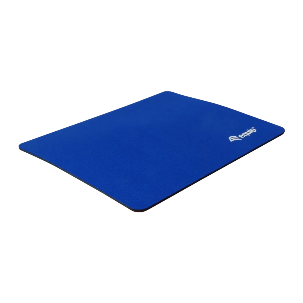 Equip Alfombrilla 245012 azul, vista en perspectiva: ángulo lateral que muestra grosor fino y base oscura antideslizante