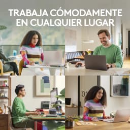Logitech Rato MX Anywhere 3S Rosa, lifestyle: quatro pessoas usando o rato em diferentes ambientes de trabalho