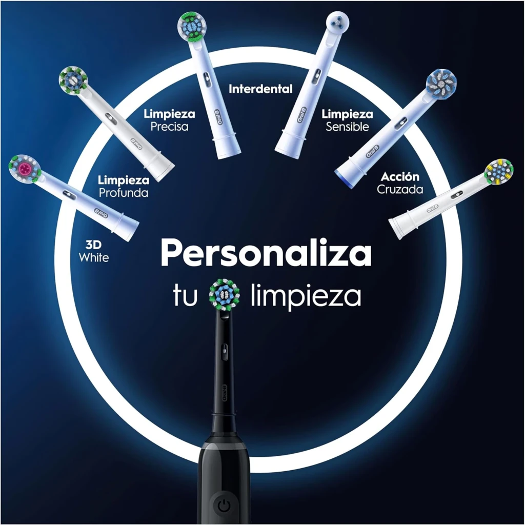 Oral-B Pro 3 3000 CrossAction negro, vista conjunto: cepillo eléctrico negro con caja y cabezal de repuesto - Ítem2