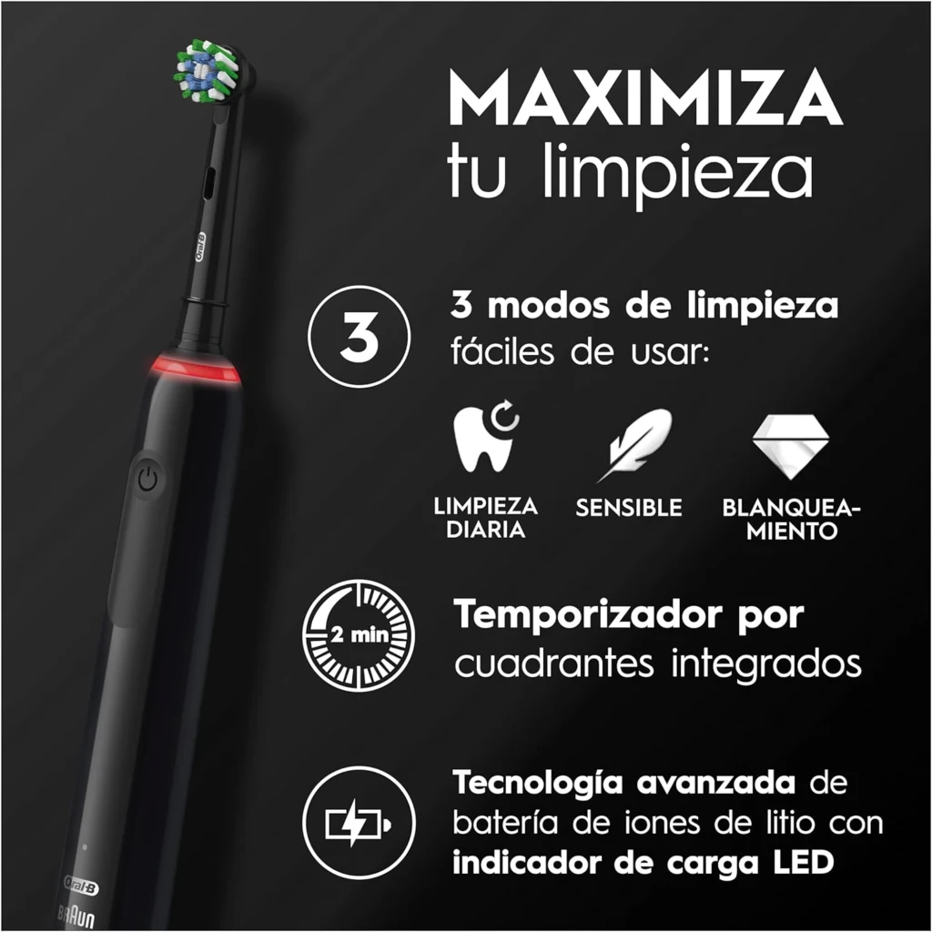 Oral-B Pro 3 3000 CrossAction negro, vista conjunto: cepillo eléctrico negro con caja y cabezal de repuesto - Ítem3