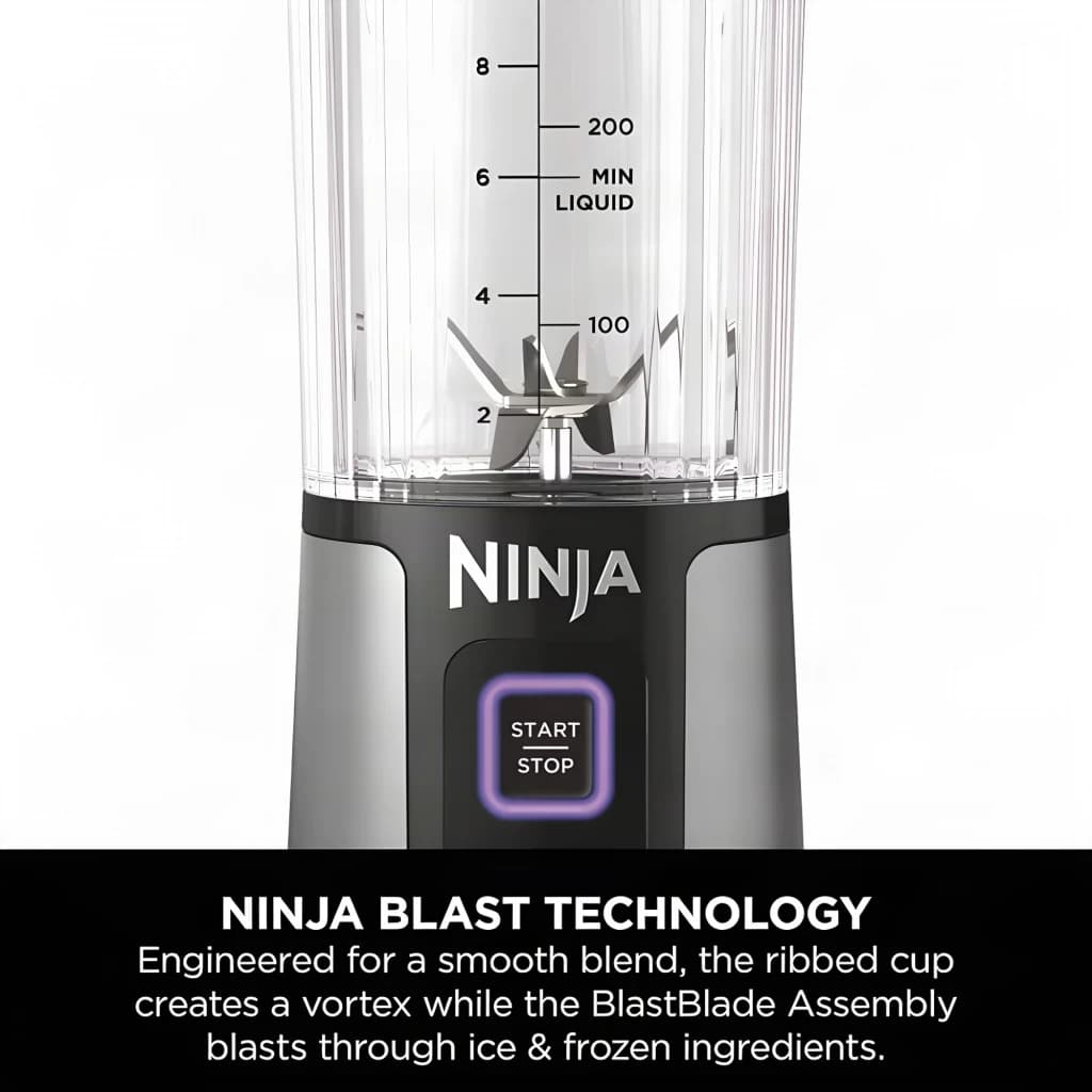 Ninja Blast BC151EU Batidora portatil 530 ml - Negro - tritura hielo y fruta congelada, no solo fruta fresca