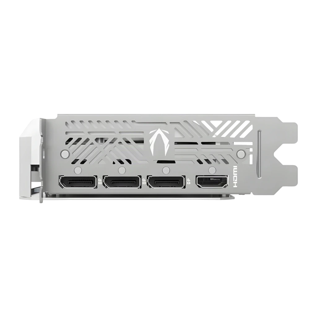 ZOTAC GeForce RTX 5060 Twin Edge OC 8GB Blanche, vue principale: carte et boîte, deux ventilateurs, finition blanche - Ítem5