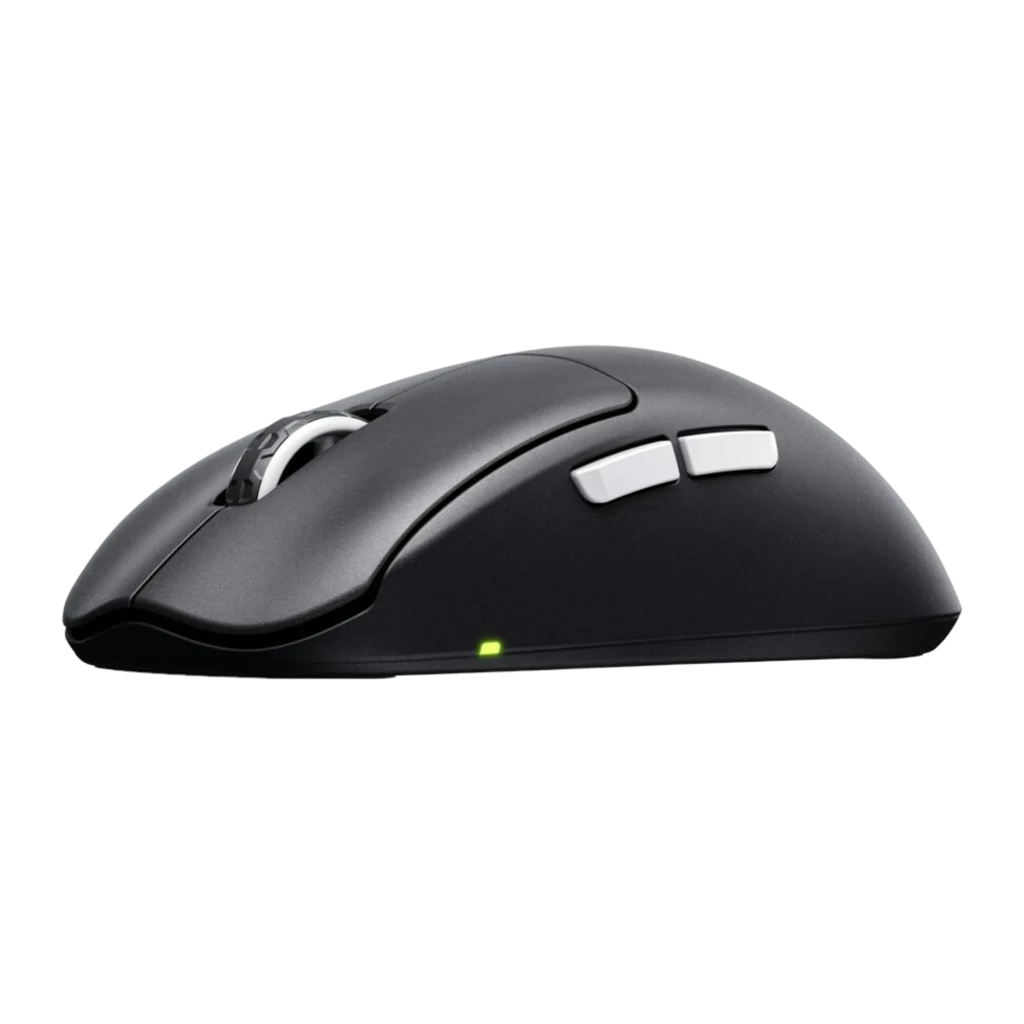 Cherry Xtrfy M68 Pro Wireless noir, vue de dessus: molette métallique, boutons latéraux blancs et logo Cherry Xtrfy - Ítem1