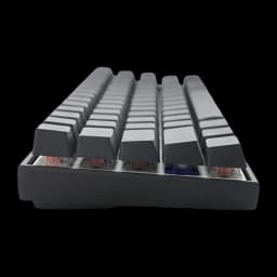 Ducky Mecha Pro SF RGB MX Blue noir, vue latérale: profil des touches, switches MX Blue et boîtier noir visibles