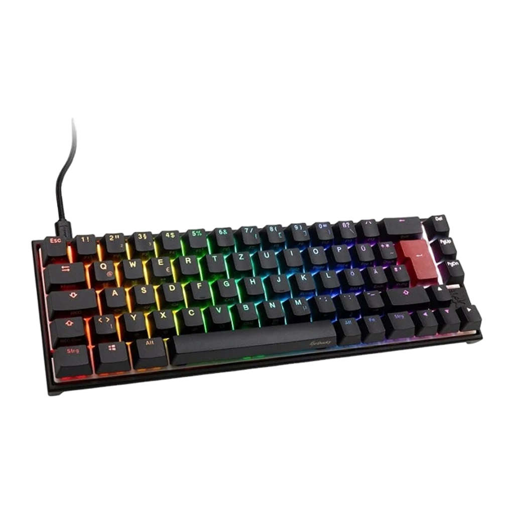 Ducky Mecha Pro SF RGB MX Blue noir, vue du dessus: touches noires avec rétroéclairage RGB arc-en-ciel - Ítem2