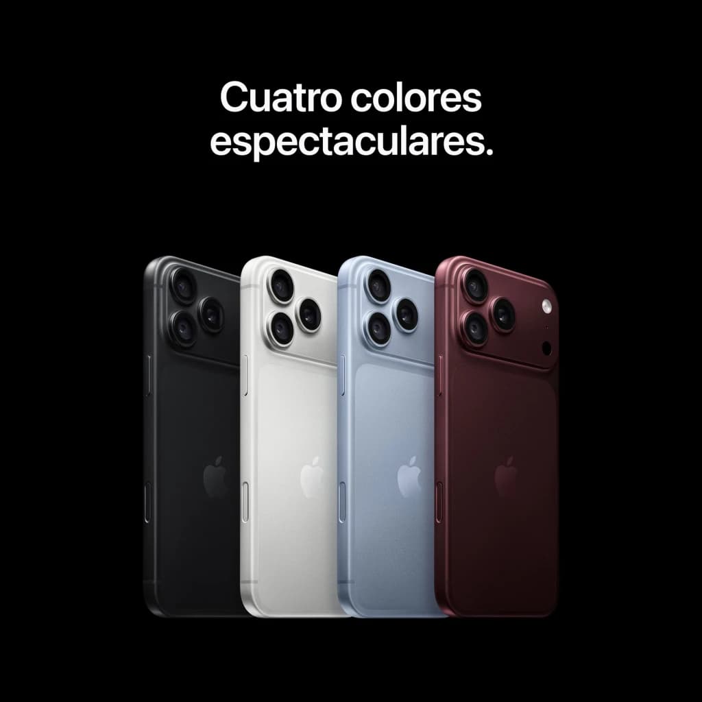 iPhone 18 Pro Max 512GB Negro Chip A20 Pro Siri AI con triple cámara trasera, acabado negro mate, bordes curvos y pantalla amplia sin biseles