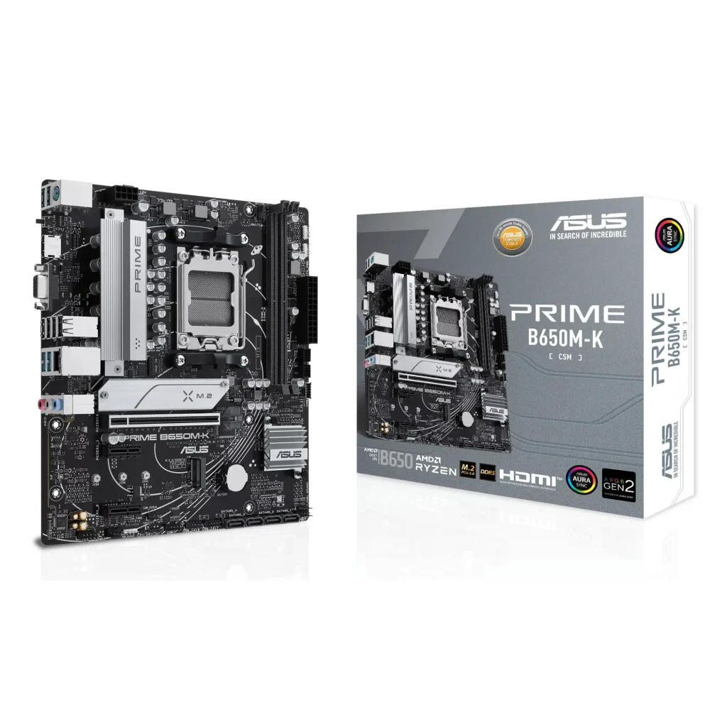 ASUS prime b650m k negro y gris - vista principal