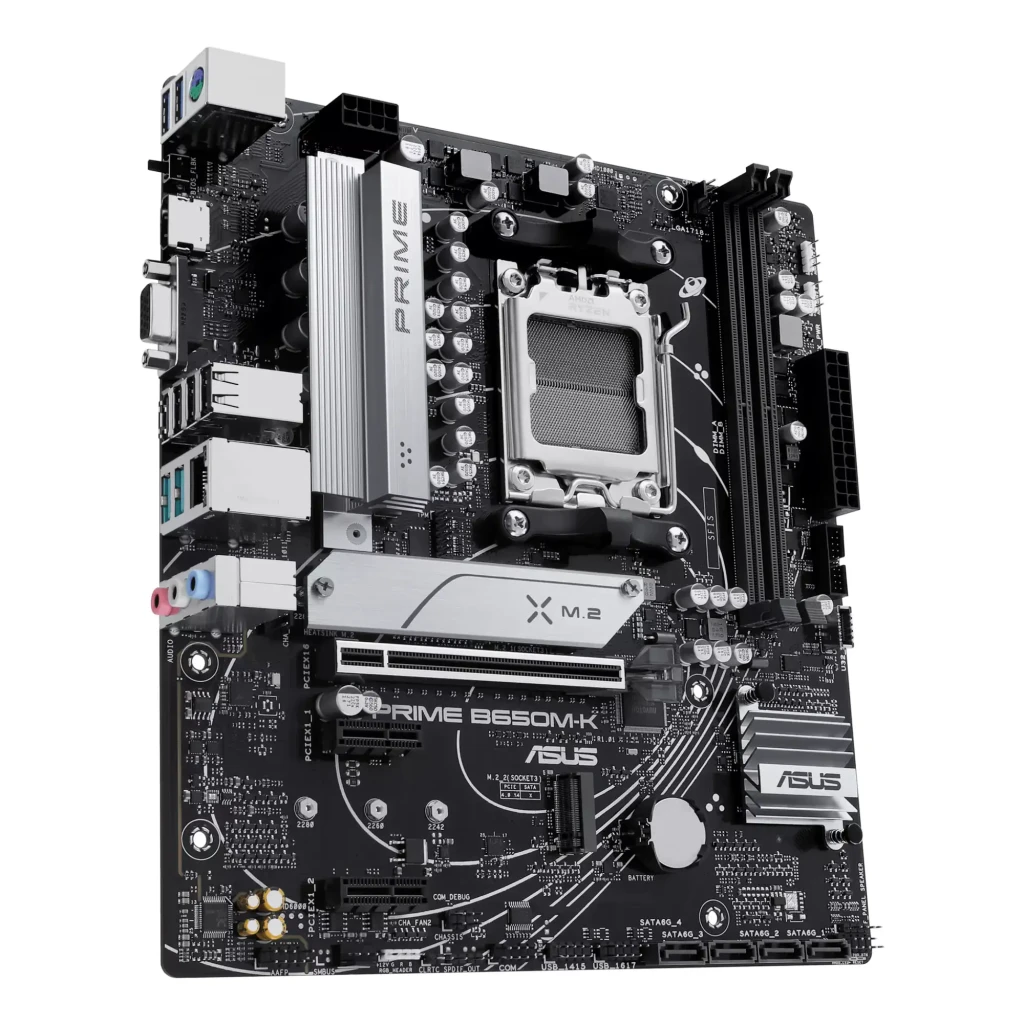 ASUS prime b650m k negro y gris - factor de forma = Micro ATX (244 x 221 mm) | determina qué cajas son