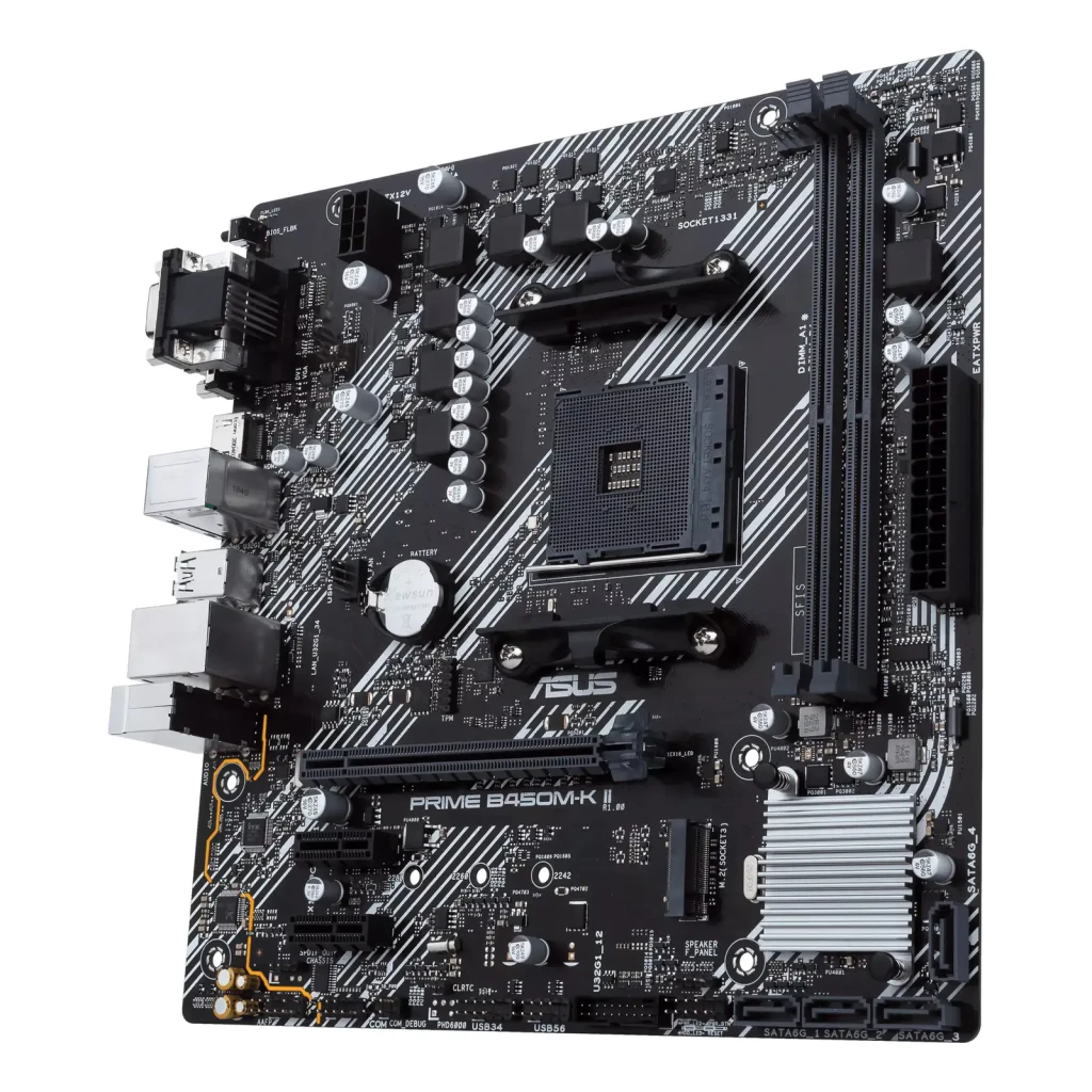 ASUS Placa base PRIME B450M-K II preto - detalhe 4