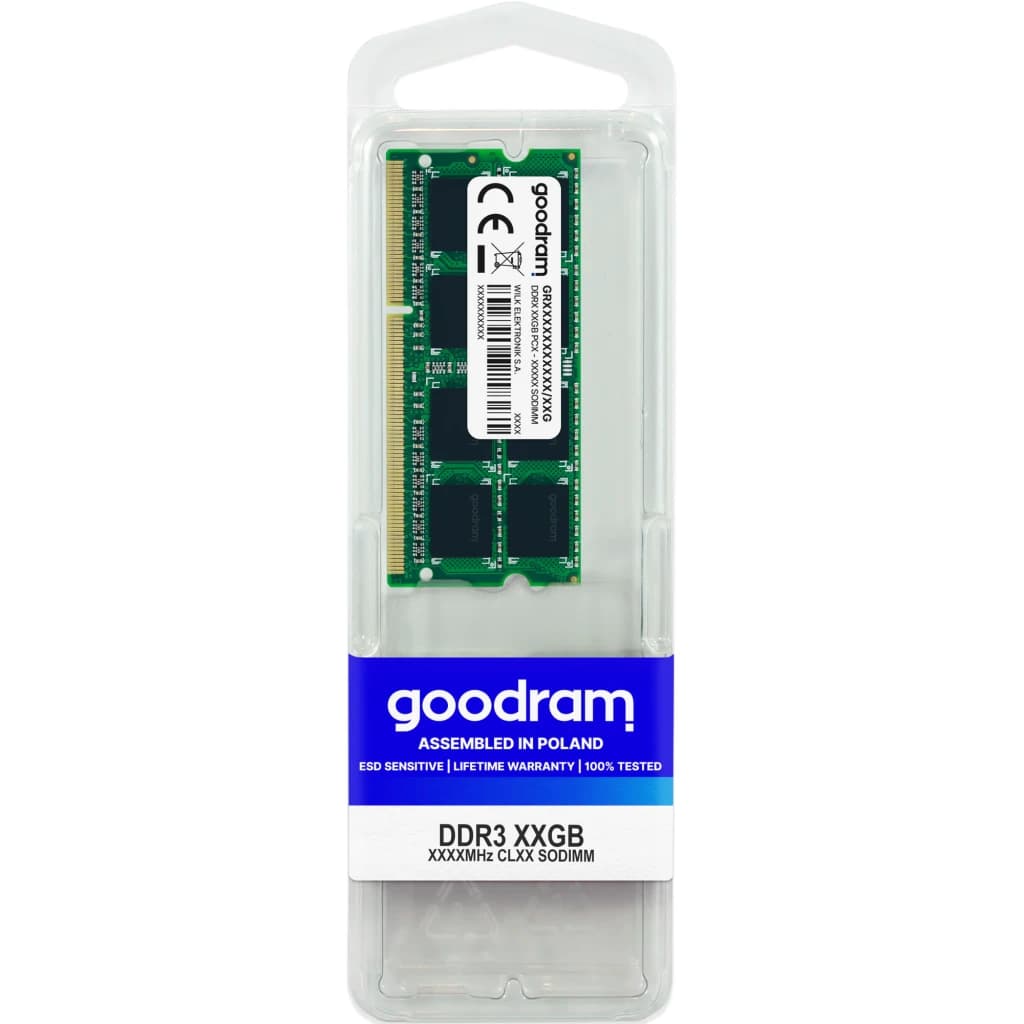 GoodRam Memoria RAM SODIMM DDR3 1600 MHz 4 GB CL11 Low Voltage vert - vue principale