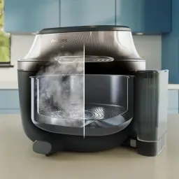 Philips airfryer serie 5000 con vapor de 7,2 l de capacidad dorado y negro - revestimiento interior = Cerámico (libre de