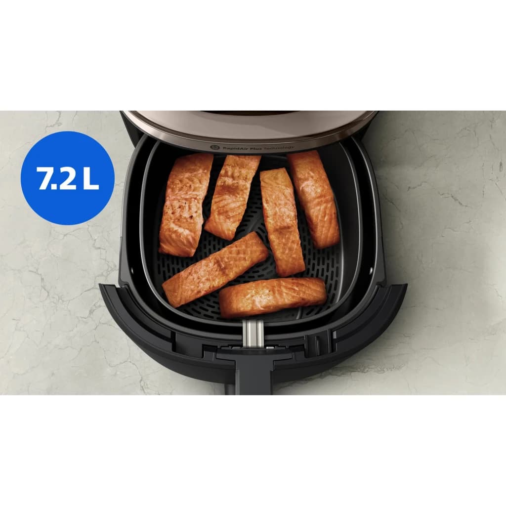 Philips airfryer serie 5000 con vapor de 7,2 l de capacidad dorado y negro para freidoras de aire