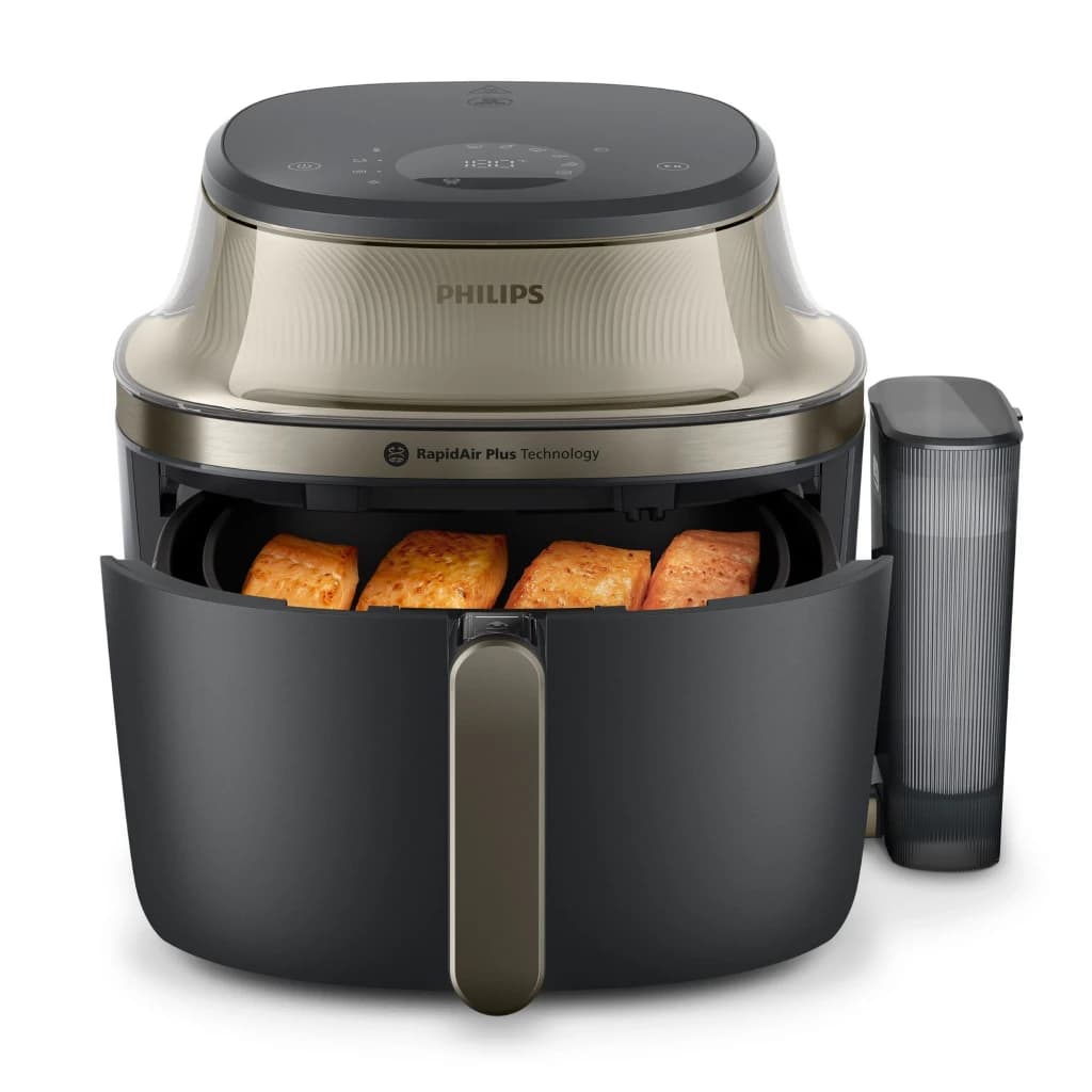 Philips airfryer serie 5000 con vapor de 7,2 l de capacidad dorado y negro - número de programas = 12 | cubre los modos más