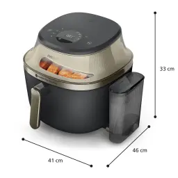Philips airfryer serie 5000 con vapor de 7,2 l de capacidad dorado y negro - función de vapor + función de aire caliente
