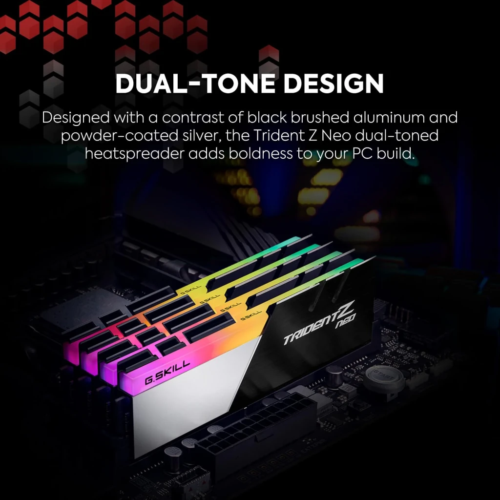 G.Skill Memoria RAM Trident Z Neo DDR4 3600 MHz 32 GB CL16 rouge vert bleu (rgb) - vue principale - Ítem4