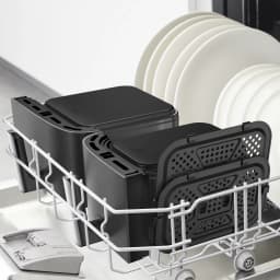 Tefal Doppel-Heißluft-Fritteuse, rechteckig, Display, Touch-Funktion, 11 l Fassungsvermögen, minimal gris - dimensiones = 458