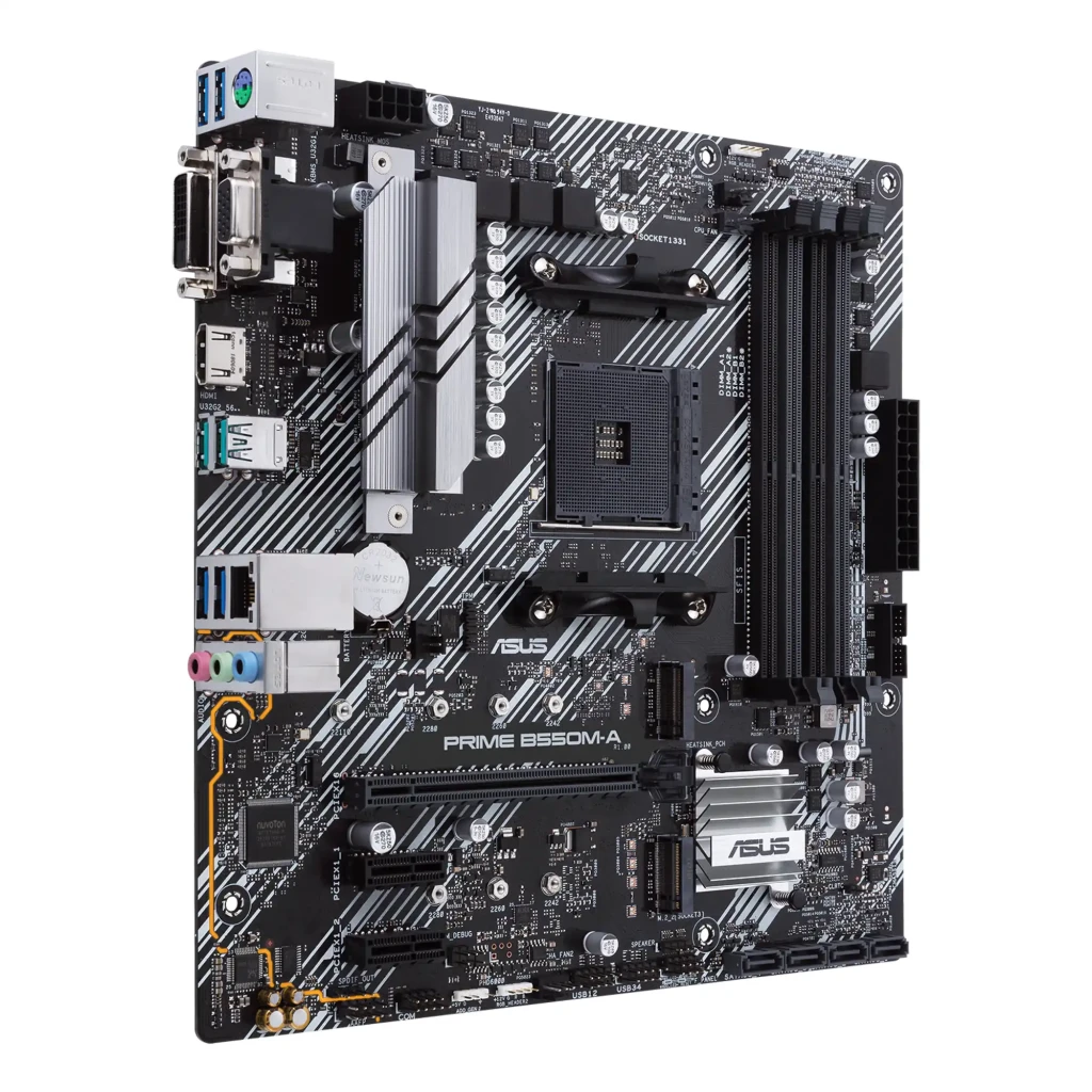 ASUS Placa base Prime B550M-A/CSM Micro-ATX AMD B550 negro, prateado - detalhe 2