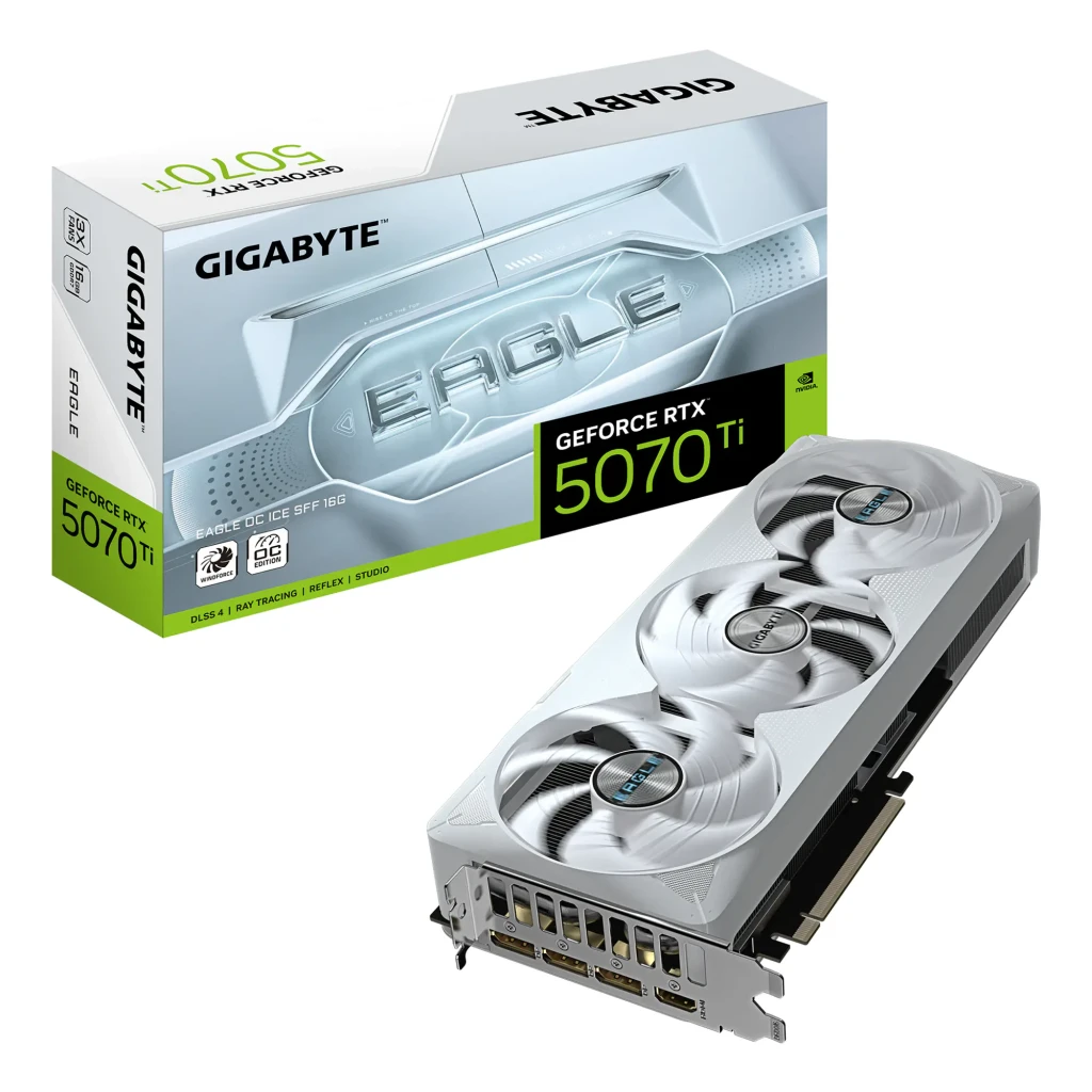 Gigabyte Tarjeta Gráfica GeForce RTX 5070 Ti Eagle OC Ice SFF 16 GB GDDR7 blanco - vista principal