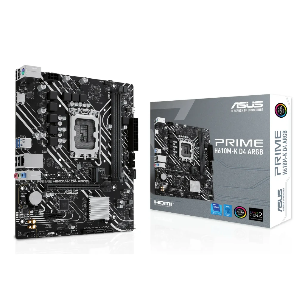 ASUS Placa Base PRIME H610M-K ARGB H610 LGA 1700 DDR5 Micro ATX RGB - vista principal
