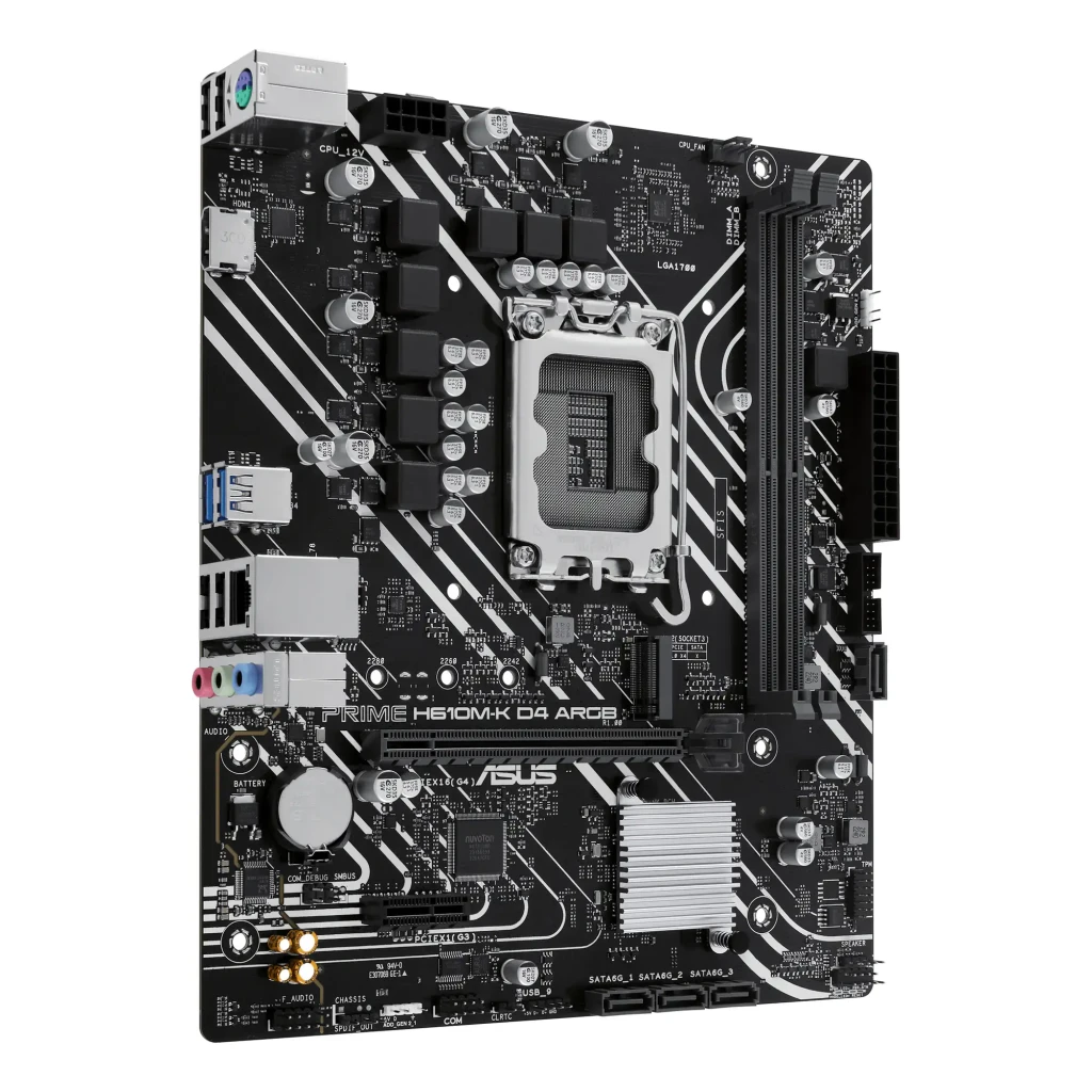 ASUS Placa Base PRIME H610M-K ARGB H610 LGA 1700 DDR5 Micro ATX RGB - tipo de memoria = DDR5 (verificado) con conflicto DDR4