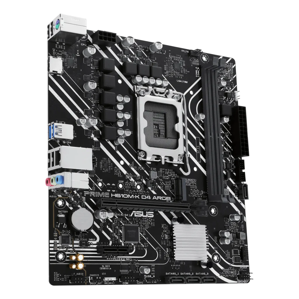 ASUS Placa Base PRIME H610M-K ARGB H610 LGA 1700 DDR5 Micro ATX RGB - ranuras de memoria = 2 x DIMM, máximo 64 GB, doble