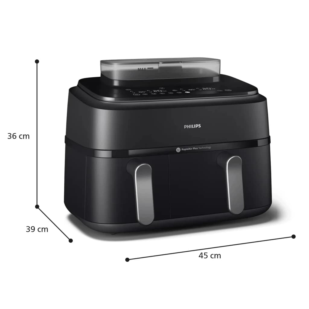 Philips Freidora de aire Serie 5000 NA550/00 9 L 2750 W Negro - número de programas = 12 con función de vapor incluida |