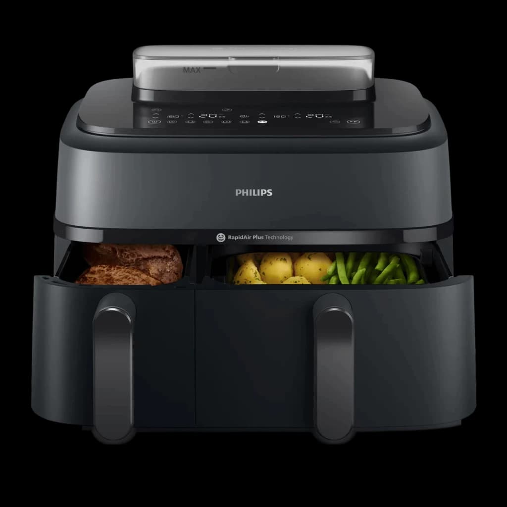 Philips Freidora de aire Serie 5000 NA550/00 9 L 2750 W Negro - capacidad = 9 L (dos cestas, tipo de construcción doble) |