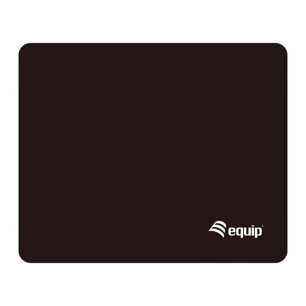 Equip Alfombrilla 245011 negro, vista frontal: superficie textil lisa con logo Equip en esquina inferior derecha
