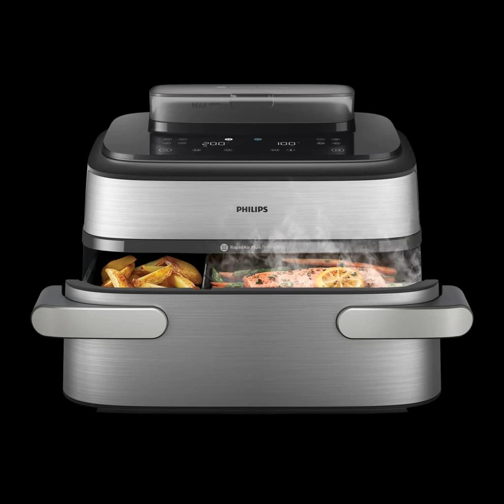 Philips Freidora de aire Airfryer NA565/02 9,5 L 2750 W Plateado/Negro - vista principal