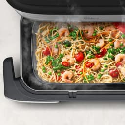 Philips Freidora de aire Airfryer NA565/02 9,5 L 2750 W Plateado/Negro - número de programas = 28 | cubre freír, hornear y
