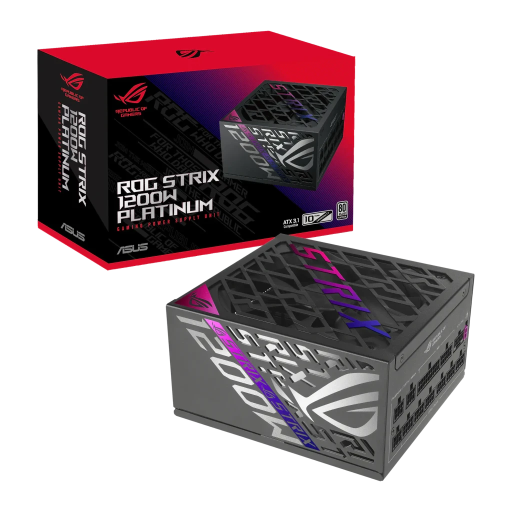 ASUS Fuente de alimentación ROG Strix 1200P 1200W 80 Plus Platinum Modular ATX 3.1 preto - vista principal