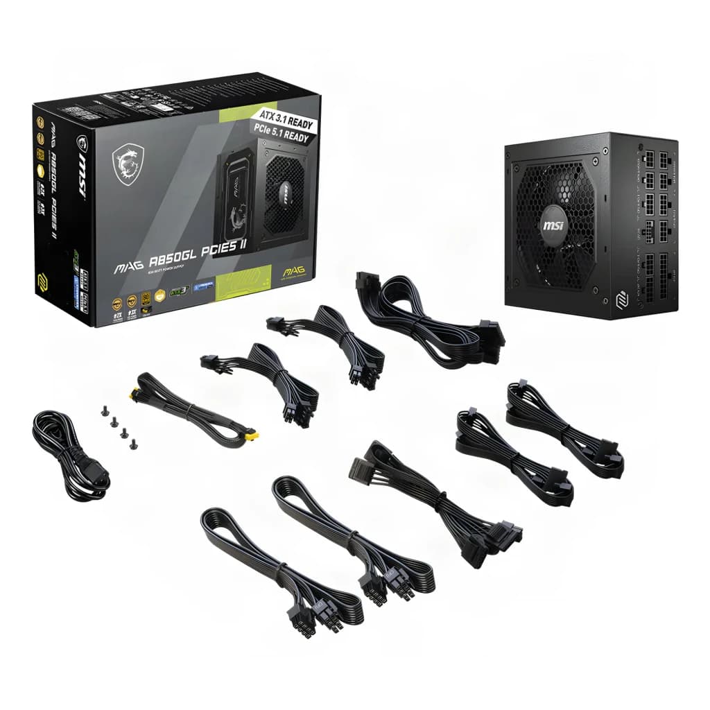 MSI Fuente de alimentación MAG A850GL PCIe 5 II 850W 80 Plus Gold Modular - detalhe 3