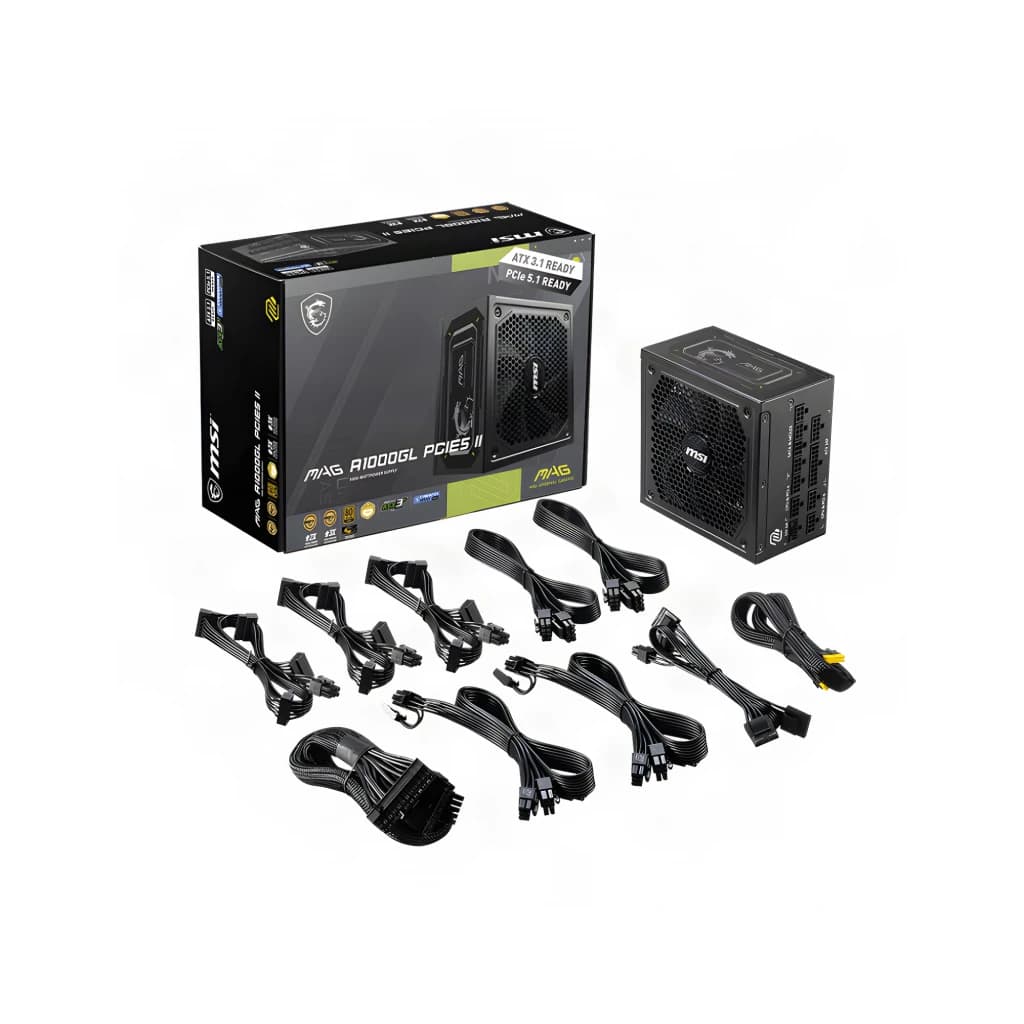 MSI Fuente de Alimentación MAG A1000GL PCIE5 II 1000W 80 Plus Gold Modular ATX - détail 4