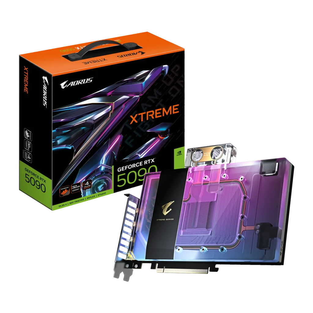 Gigabyte Tarjeta Gráfica Aorus GeForce RTX 5090 Xtreme Waterforce WB 32 GB GDDR7 negro, transparente - vue principale