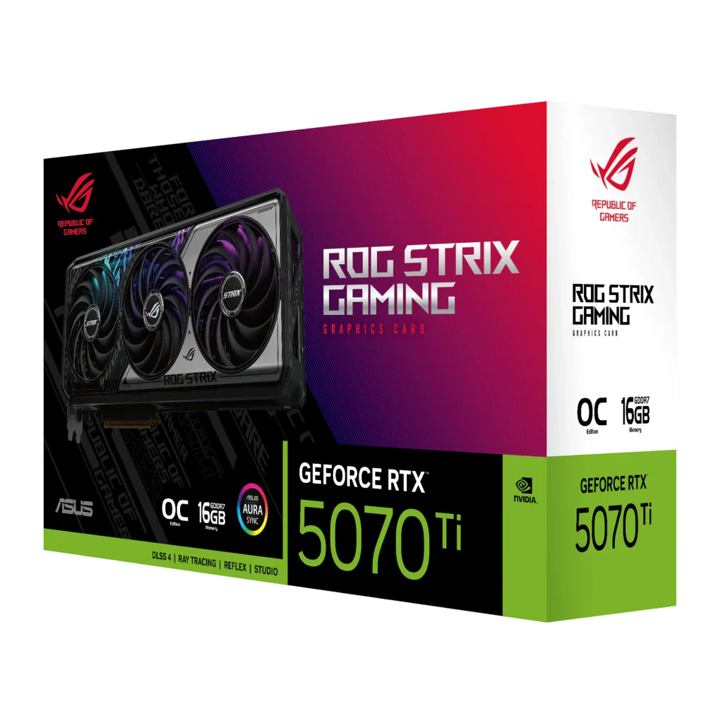 ASUS Tarjeta Gráfica ROG Strix GeForce RTX 5070 Ti OC Edition 16gb - vista principal