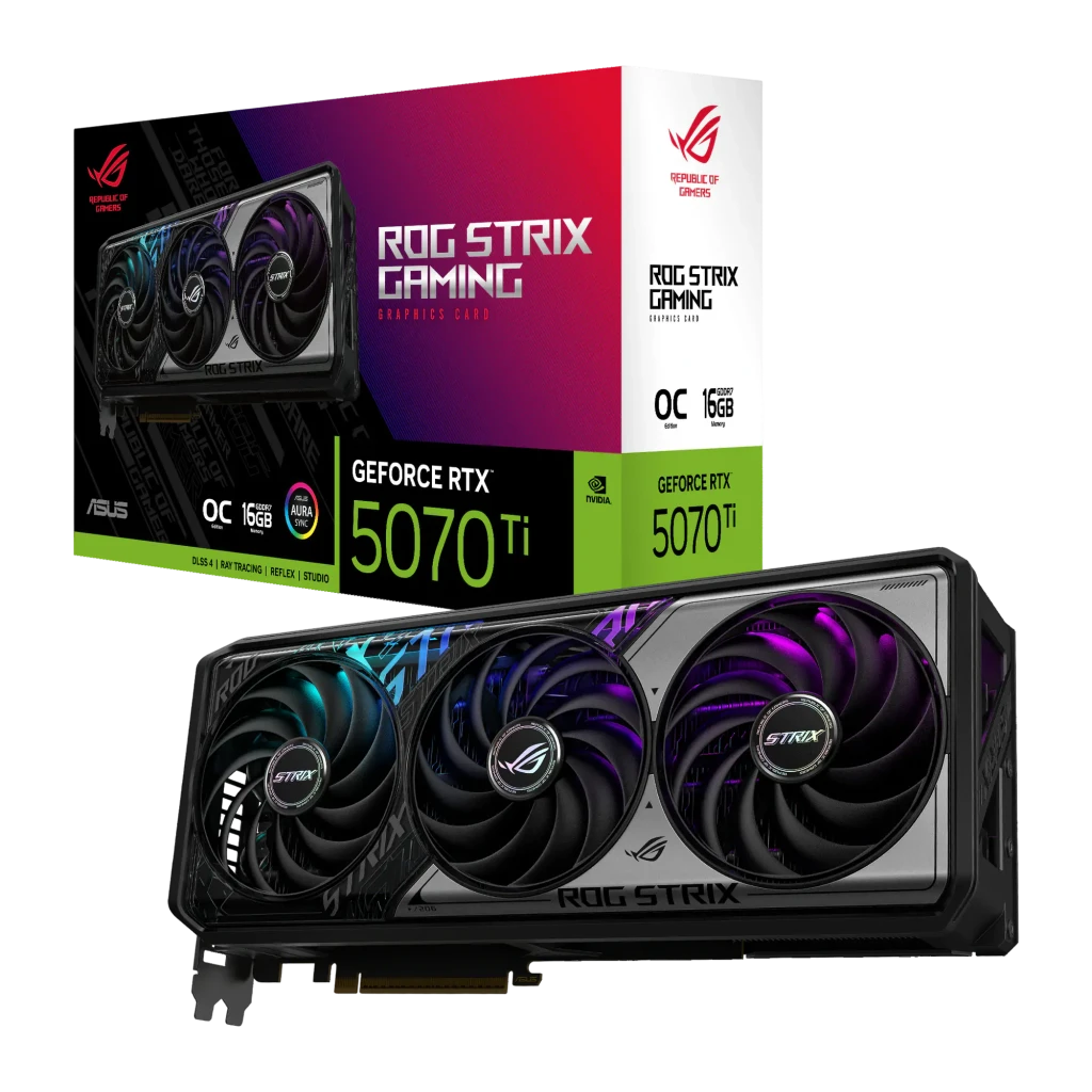 ASUS Tarjeta Gráfica ROG Strix GeForce RTX 5070 Ti OC Edition 16gb - alimentación = conector 16-pin (12VHPWR), fuente mínima