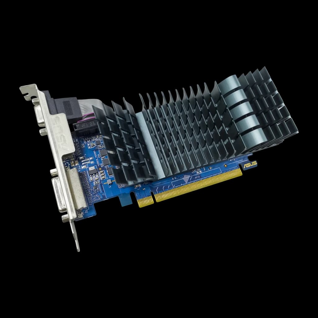 ASUS Tarjeta Gráfica GeForce GT 710 EVO 2 GB GDDR5 negro - salidas de vídeo = 1x DVI-D, 1x HDMI 1.4b, 1x VGA (D-Sub) |