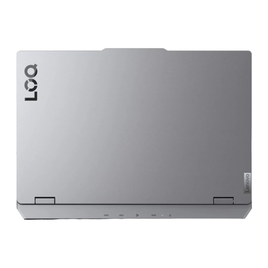 Lenovo LOQ 15IRX10 512GB gris, vista frontal: pantalla con gráfico gaming y teclado RGB multicolor iluminado - Ítem2