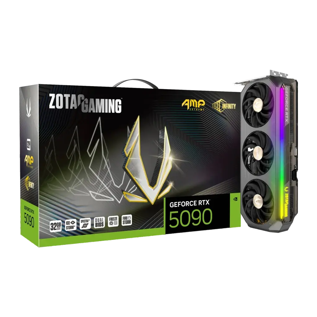 ZOTAC Tarjeta Gráfica Gaming GeForce RTX 5090 AMP Extreme Infinity 32 GB GDDR7 noir - vue principale