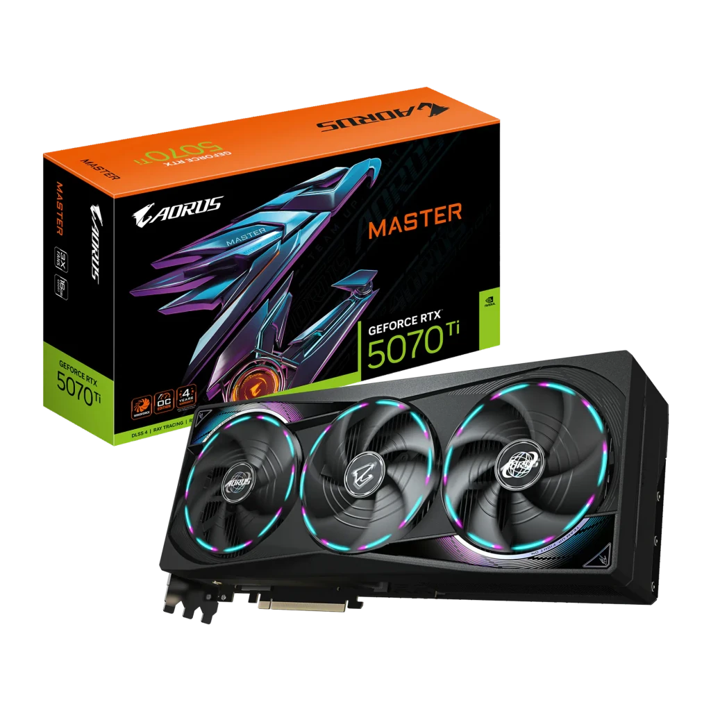 Gigabyte Tarjeta Gráfica Aorus GeForce RTX 5070 Ti Master 16 GB GDDR7 noir - vue principale
