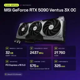 Tarjeta gráfica MSI GeForce RTX 5090 Ventus 3X OC 32GB GDDR7 - características