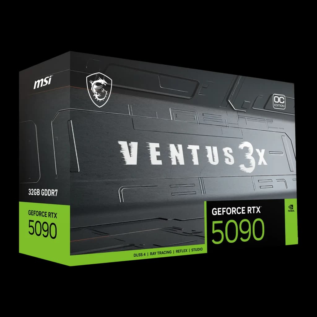 MSI Tarjeta gráfica GeForce RTX 5090 Ventus 3X OC 32 GB GDDR7 negro - procesador gráfico = NVIDIA GeForce RTX 5090 con 21.760