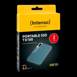 Intenso SSD portátil TX100 2 TB USB 3.2 Gen 1 azul, cinzento - vista principal
