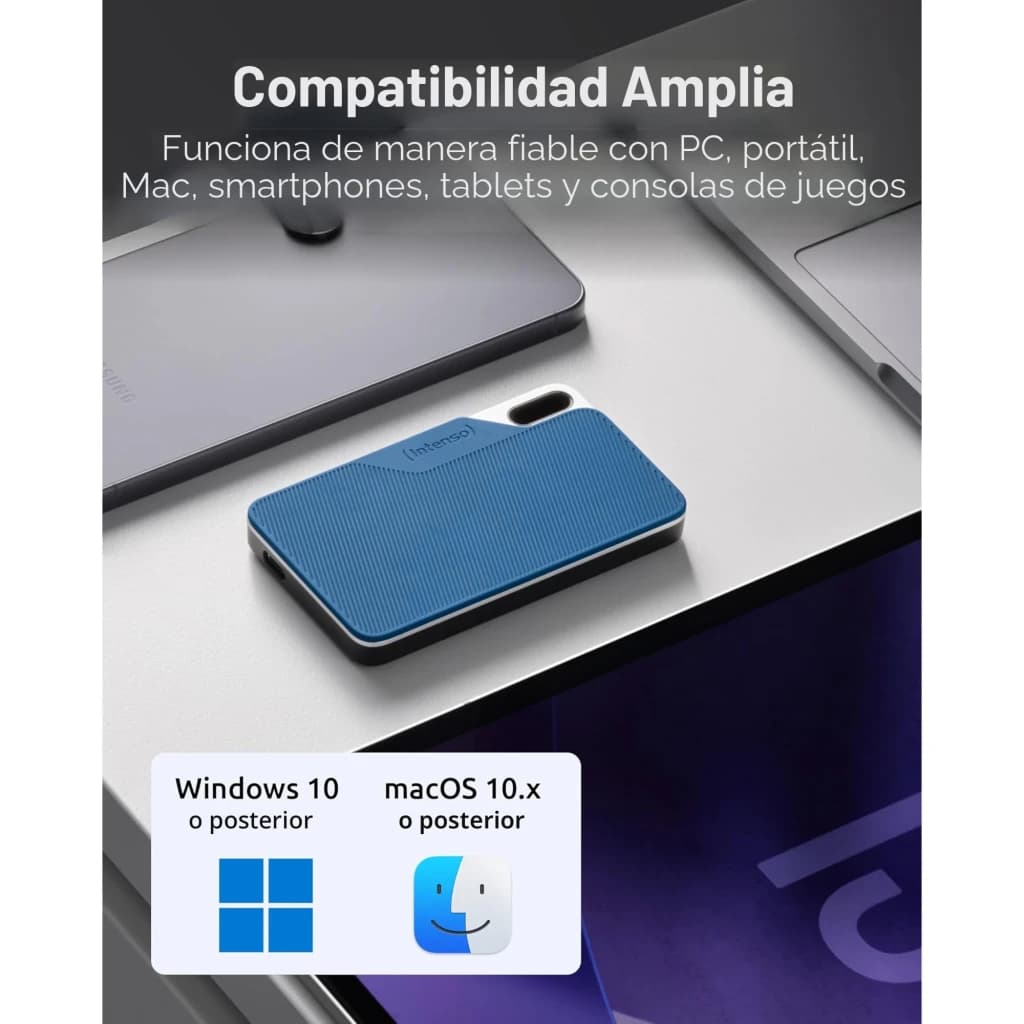 Intenso SSD portátil TX100 2 TB USB 3.2 Gen 1 azul, cinzento - detalhe 5
