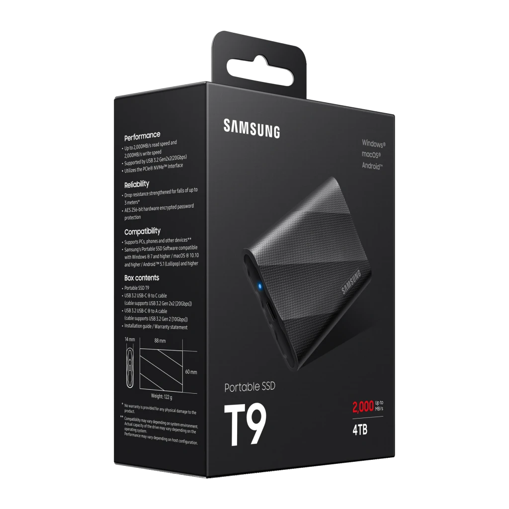 Samsung SSD Portátil T9 4 TB noir - vue principale - Ítem2