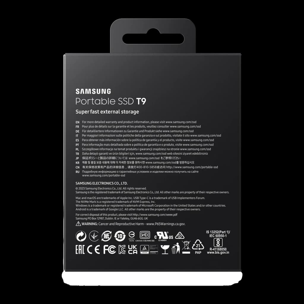 Samsung SSD Portátil T9 4 TB noir - détail