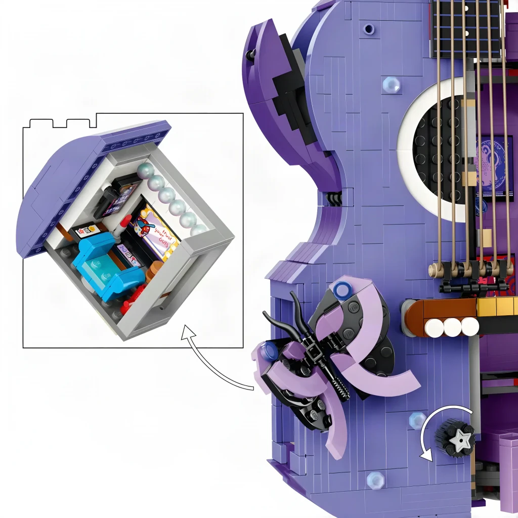 LEGO Editions Guitarra de Olivia Rodrigo 43031 - edad recomendada a partir de 14 años; está pensado para exponer, no